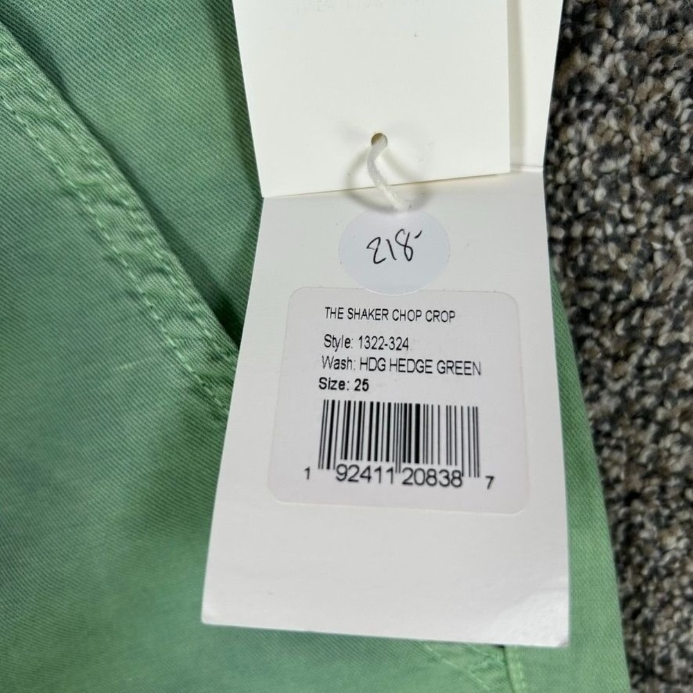 NEW Mother The‎ Shaker Chop Crop Pants Hedge Green Womens 25 Thin Lightweight - Picture 6 of 15